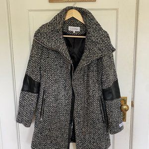Calvin Klein Tweed Like / Wool Black and White Coat